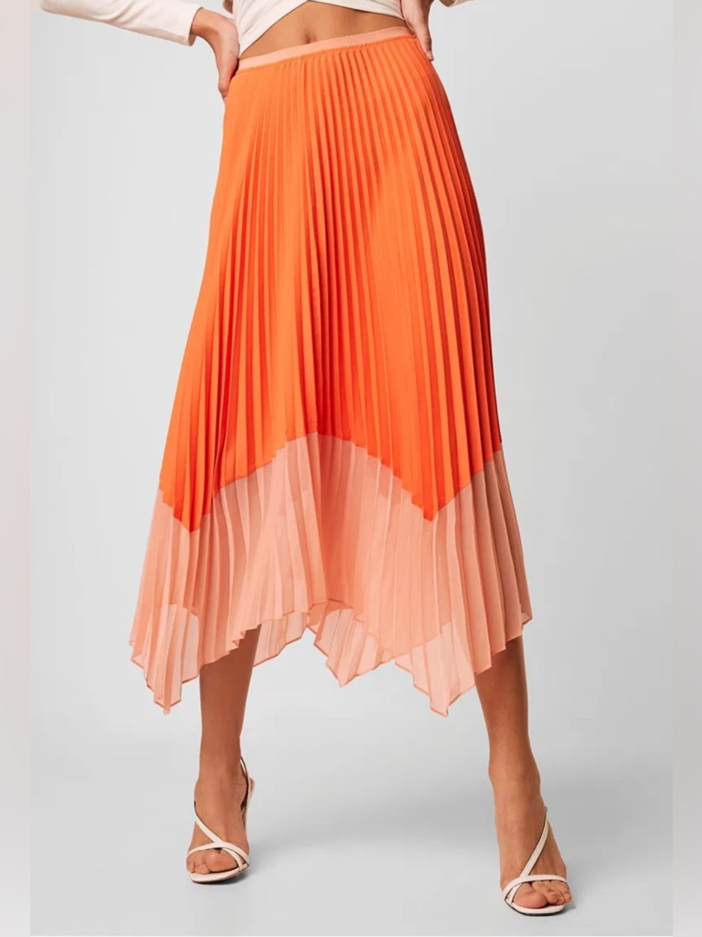 Pleated midi skirt
